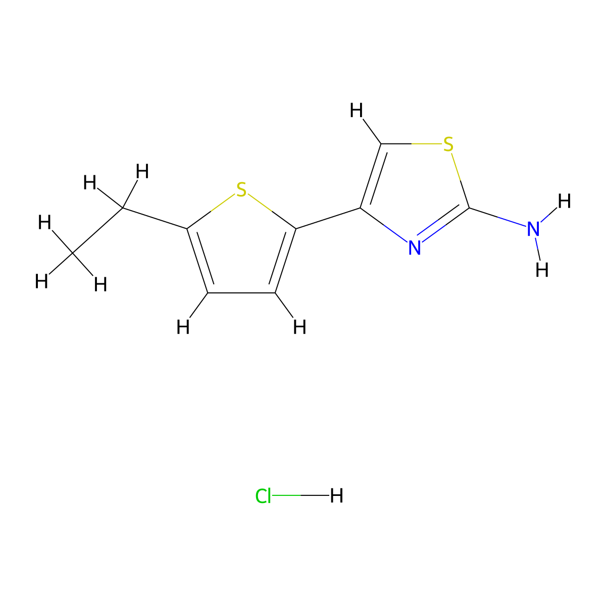 4-(5-Ethyl-thiophen-2-yl)-thiazol-2-ylamine hydrochloride molecular structure, CAS 1184990-24-6