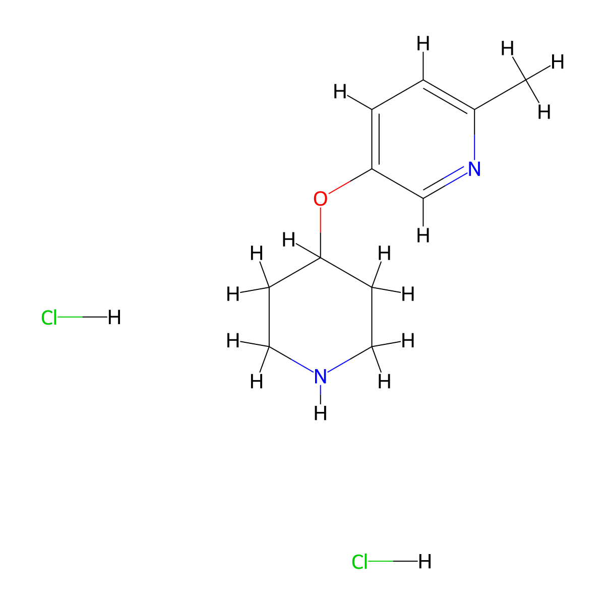 2-Methyl-5-(piperidin-4-yloxy)pyridine dihydrochloride molecular structure, CAS 1184991-32-9