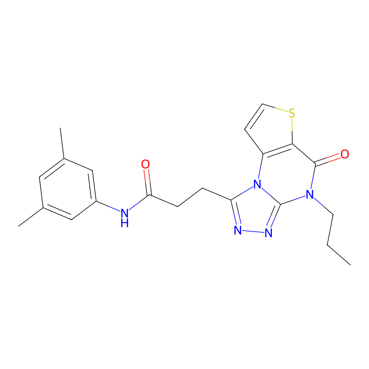 N-(3,5-dimethylphenyl)-3-(5-oxo-4-propyl-4,5-dihydrothieno[2,3-e][1,2,4]triazolo[4,3-a]pyrimidin-1-yl)propanamide molecular structure, CAS 1184991-95-4