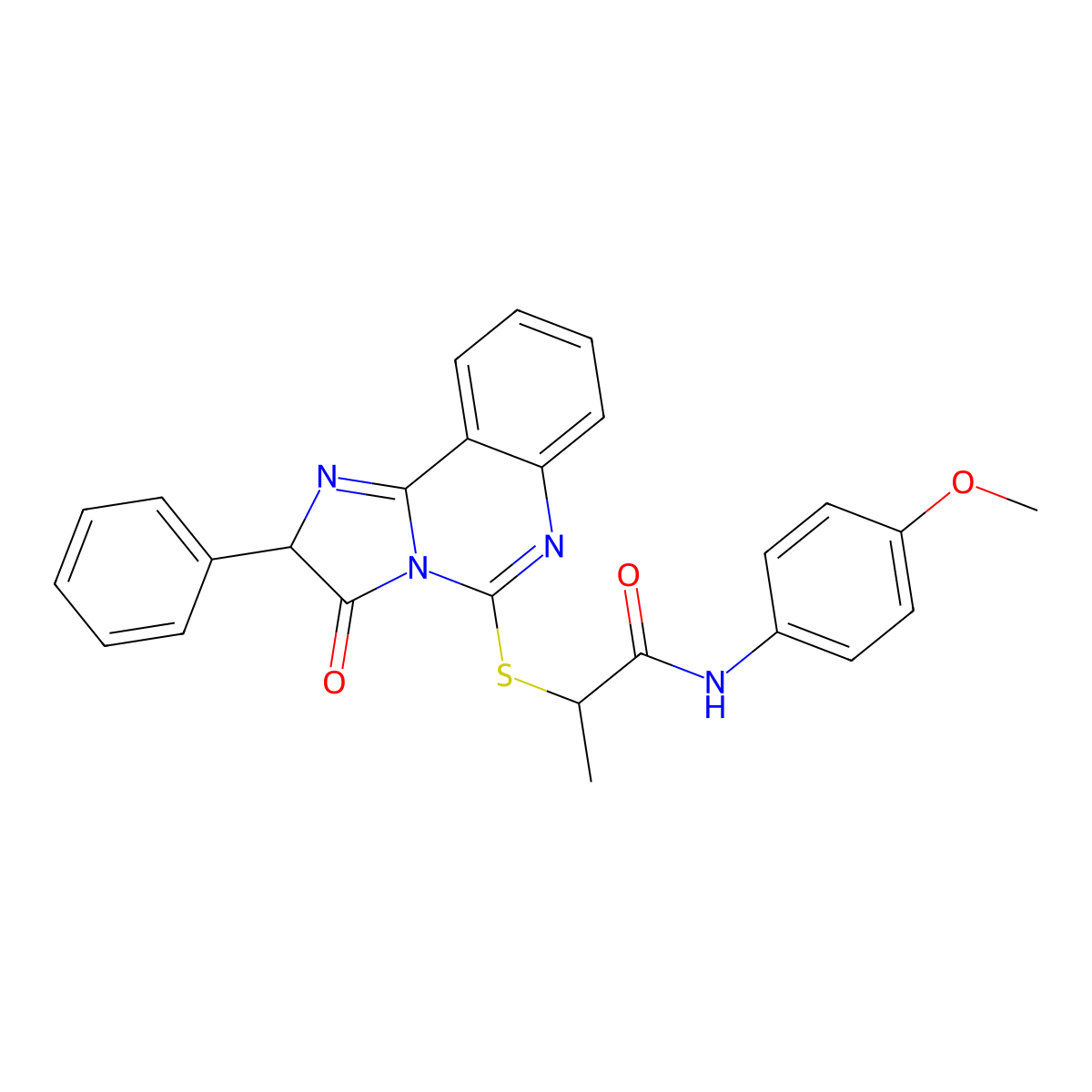 N-(4-methoxyphenyl)-2-((3-oxo-2-phenyl-2,3-dihydroimidazo[1,2-c]quinazolin-5-yl)thio)propanamide molecular structure, CAS 1184992-66-2