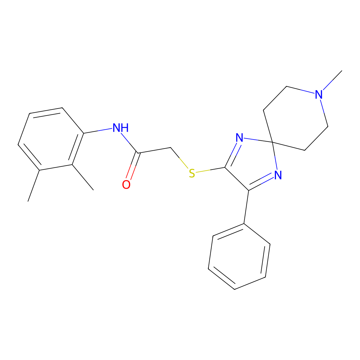 N-(2,3-Dimethylphenyl)-2-({8-methyl-3-phenyl-1,4,8-triazaspiro[4.5]deca-1,3-dien-2-YL}sulfanyl)acetamide molecular structure, CAS 1184994-38-4