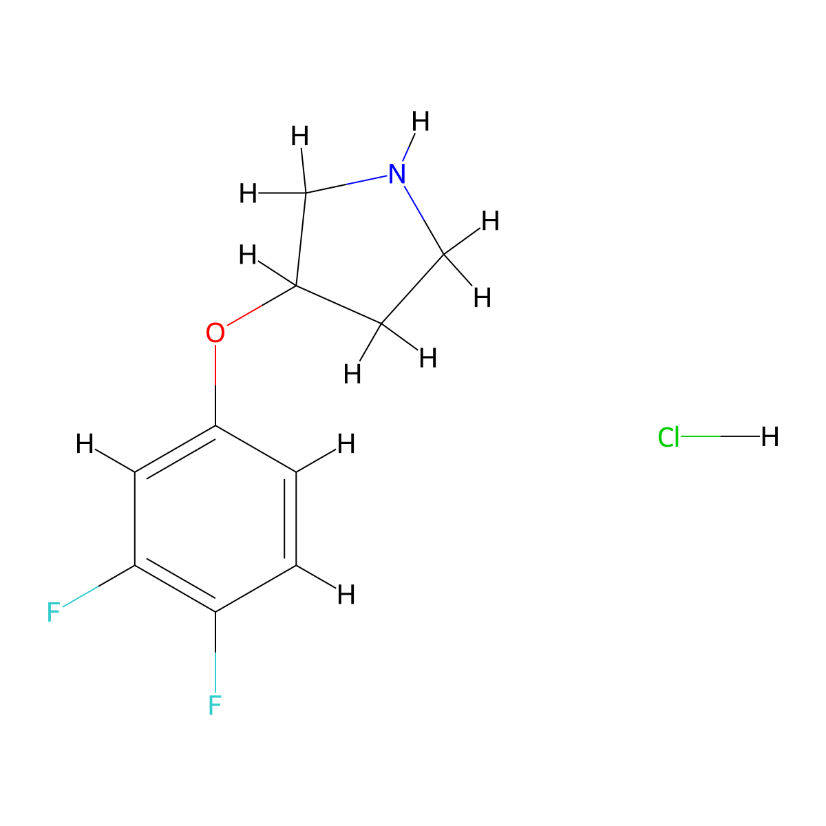 3-(3,4-Difluorophenoxy)pyrrolidine hydrochloride molecular structure, CAS 1184994-85-1