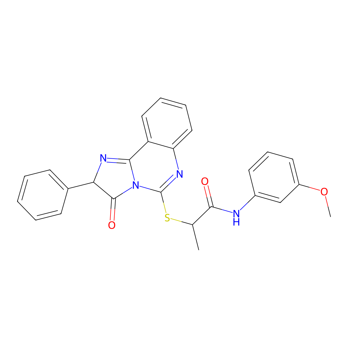 N-(3-methoxyphenyl)-2-((3-oxo-2-phenyl-2,3-dihydroimidazo[1,2-c]quinazolin-5-yl)thio)propanamide molecular structure, CAS 1184995-21-8