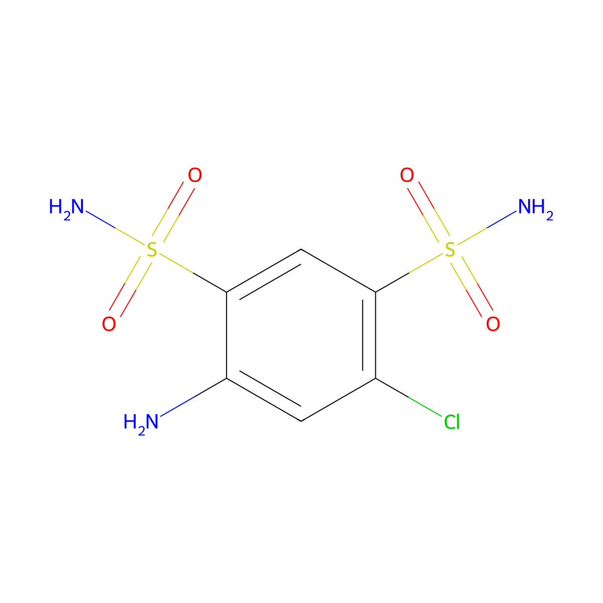 4-Amino-6-chloro-1,3-benzenedisulfonamide molecular structure, CAS 1184995-49-0