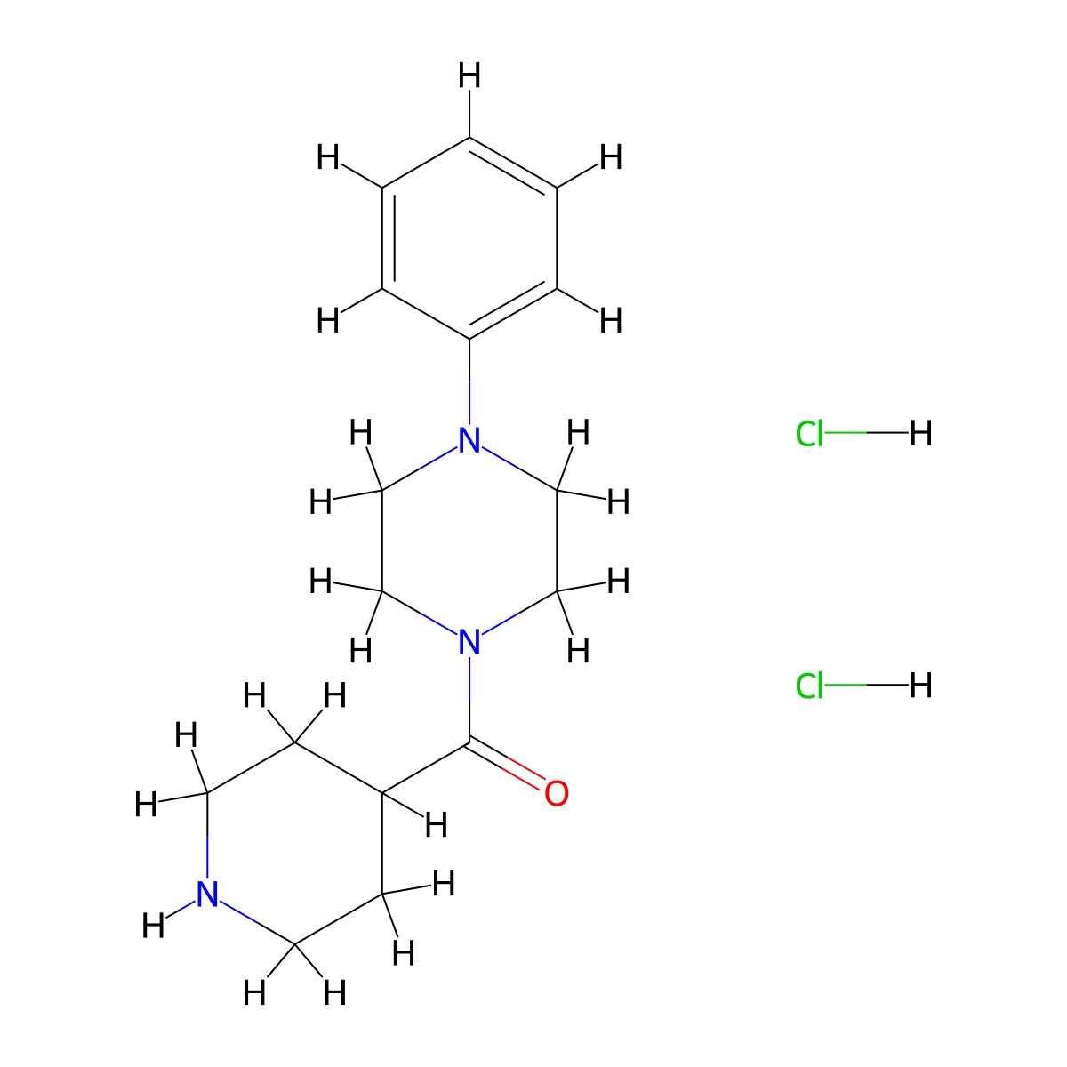 (4-Phenylpiperazin-1-yl)piperidin-4-yl-methanone dihydrochloride molecular structure, CAS 1184996-07-3