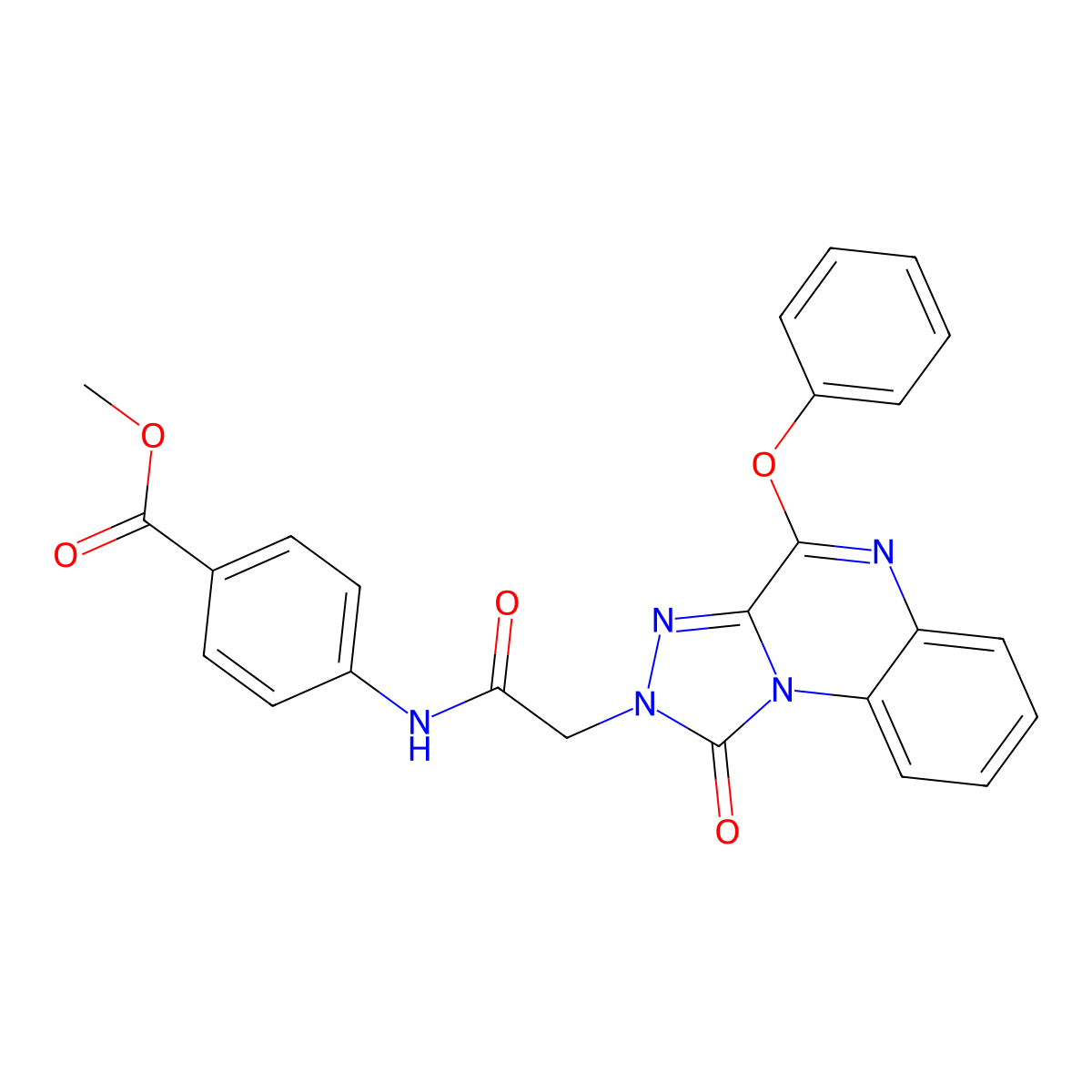 Methyl 4-(2-{1-oxo-4-phenoxy-1H,2H-[1,2,4]triazolo[4,3-A]quinoxalin-2-YL}acetamido)benzoate molecular structure, CAS 1184998-42-2