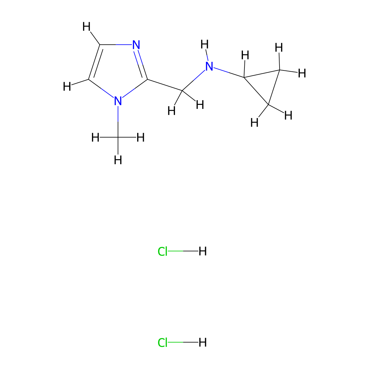 N-[(1-Methyl-1H-imidazol-2-YL)methyl]cyclopropanamine dihydrochloride molecular structure, CAS 1184999-30-1
