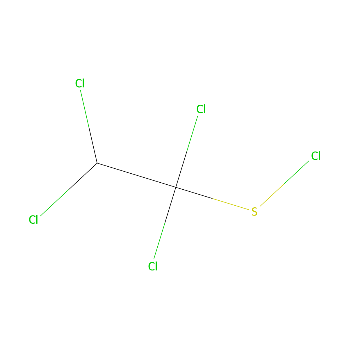 1,1,2,2-Tetrachloroethylsulfenyl chloride molecular structure, CAS 1185-09-7