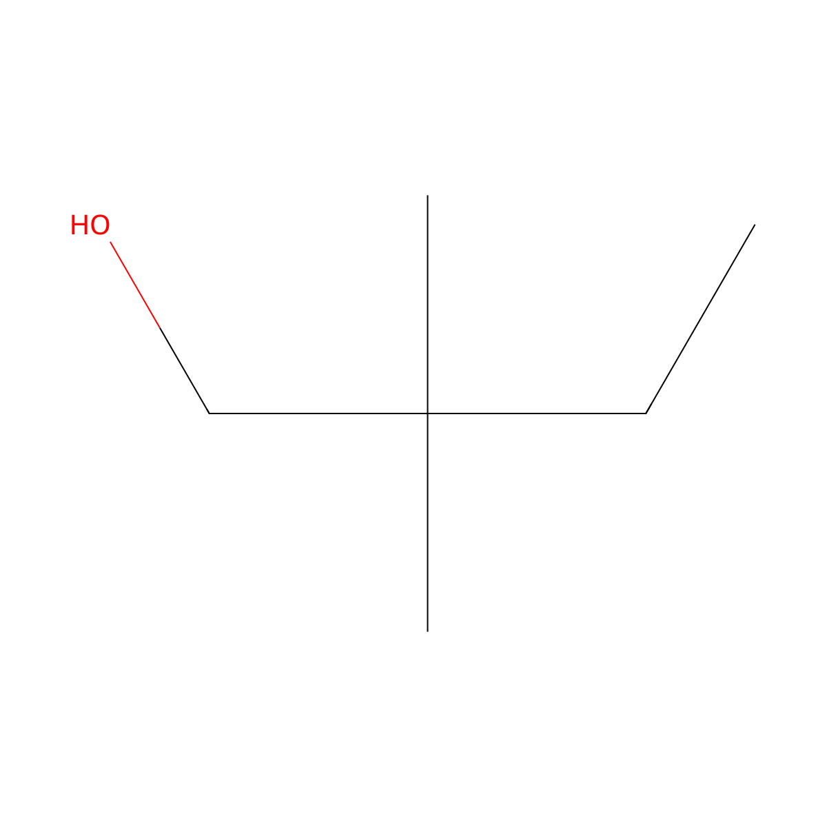 2,2-Dimethylbutanol molecular structure, CAS 1185-33-7