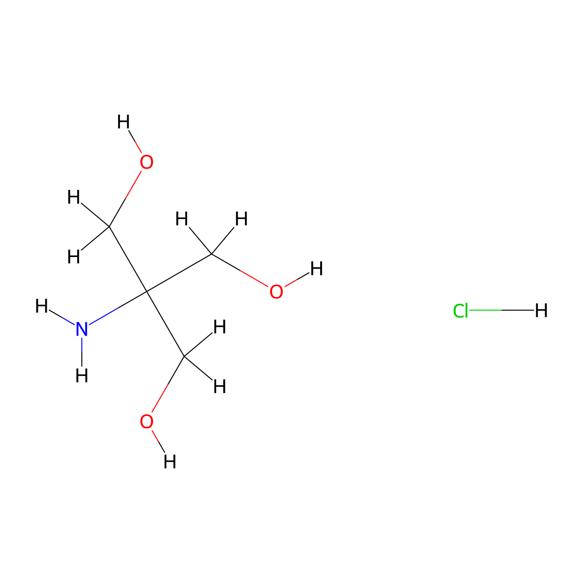 Tromethamine hydrochloride molecular structure, CAS 1185-53-1