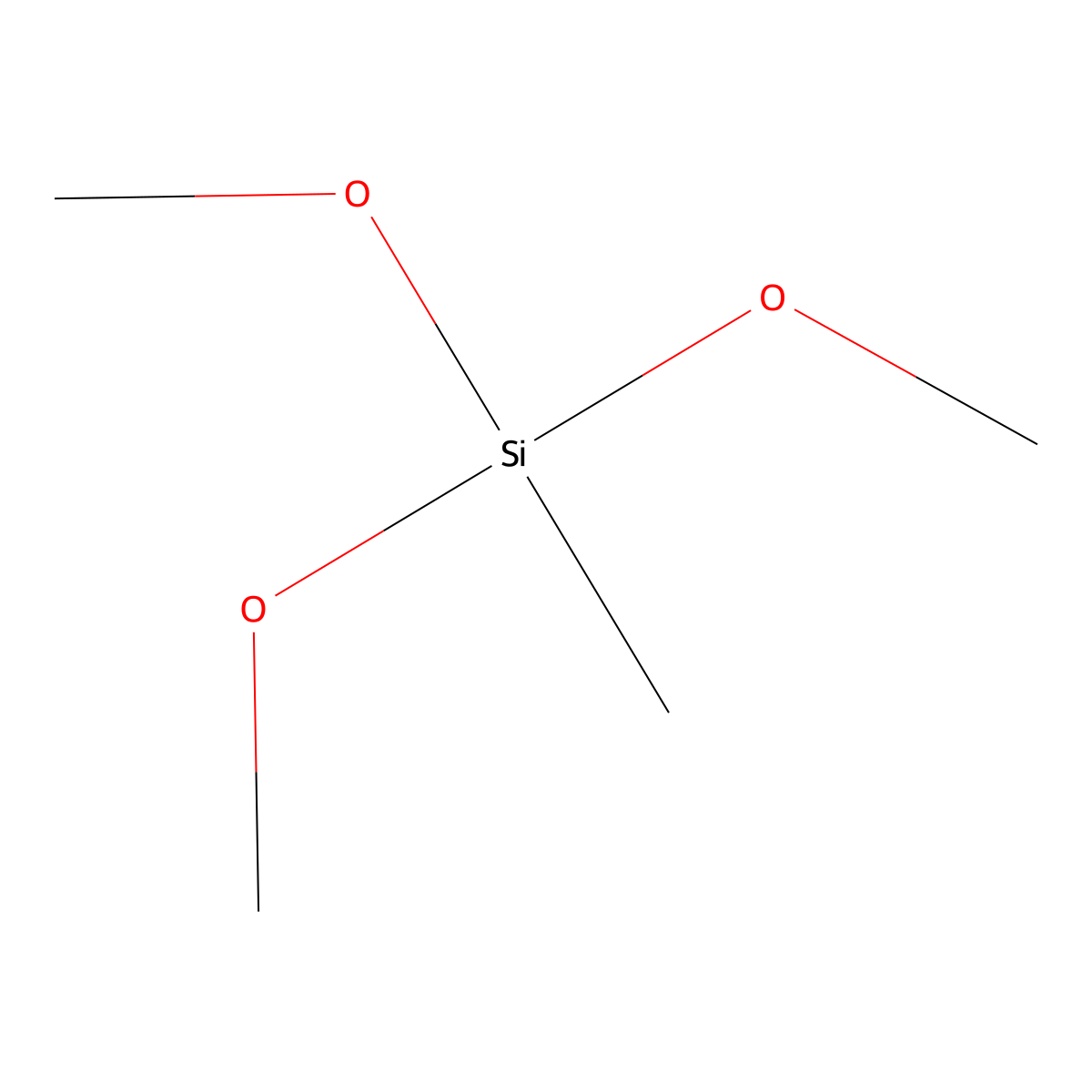 Methyltrimethoxysilane molecular structure, CAS 1185-55-3