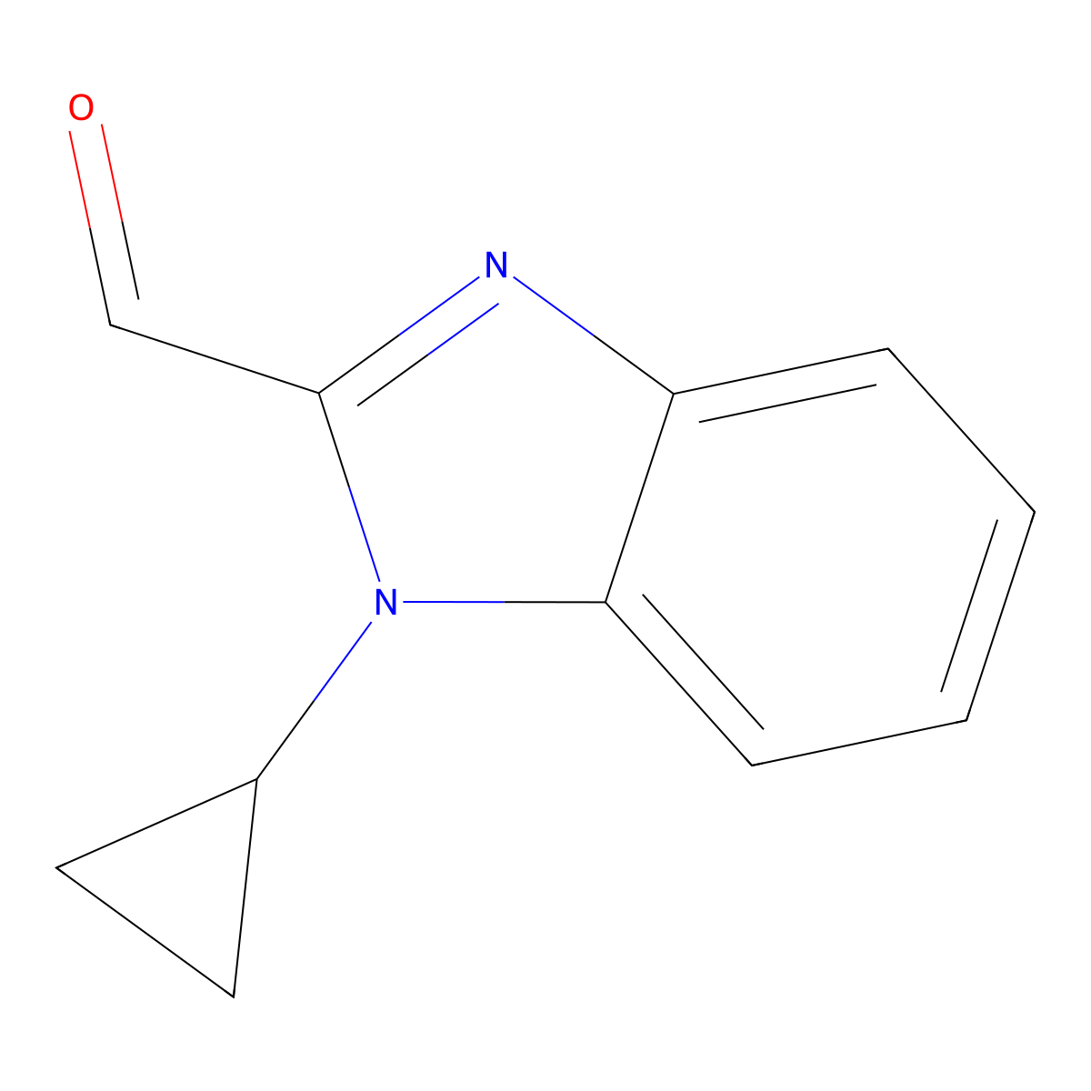 1-cyclopropyl-1H-1,3-benzodiazole-2-carbaldehyde molecular structure, CAS 118500-36-0