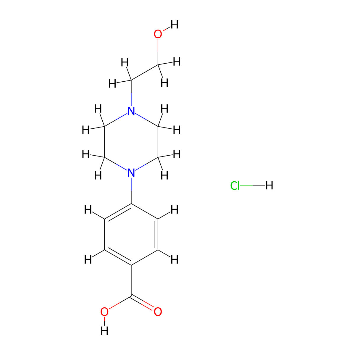 4-[4-(2-Hydroxy-ethyl)-piperazin-1-YL]-benzoic acid hydrochloride molecular structure, CAS 1185000-02-5