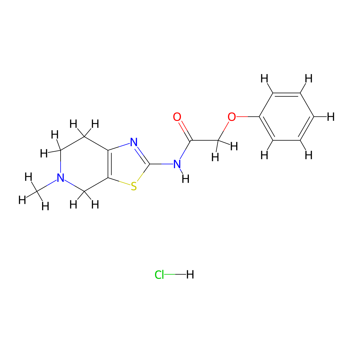 N-(5-methyl-4,5,6,7-tetrahydrothiazolo[5,4-c]pyridin-2-yl)-2-phenoxyacetamide hydrochloride molecular structure, CAS 1185000-04-7