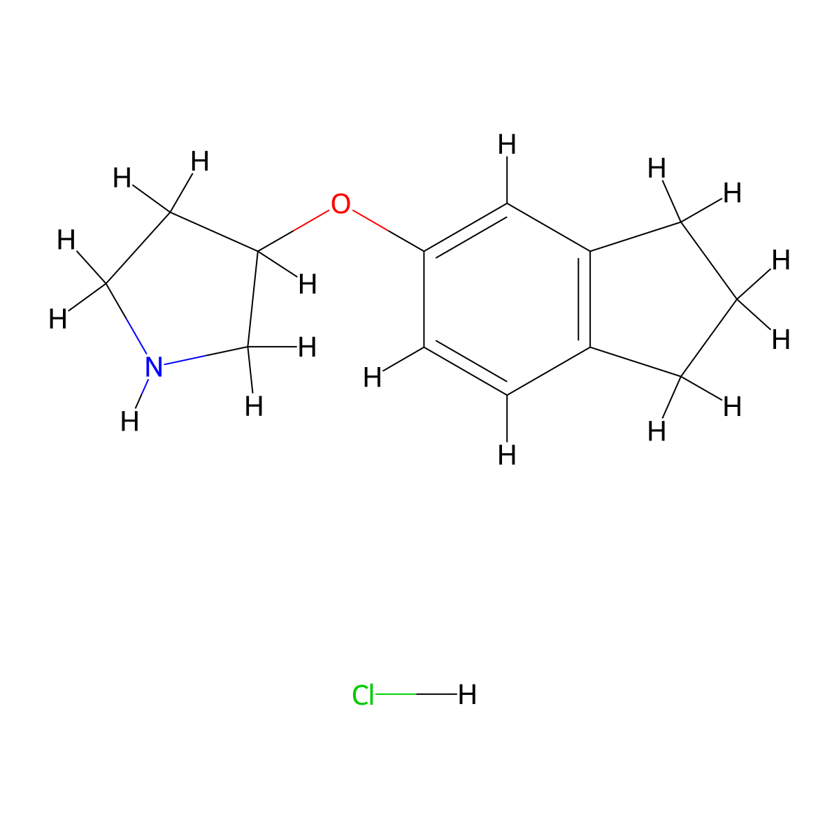 2,3-Dihydro-1H-inden-5-yl 3-pyrrolidinyl ether hydrochloride molecular structure, CAS 1185000-07-0