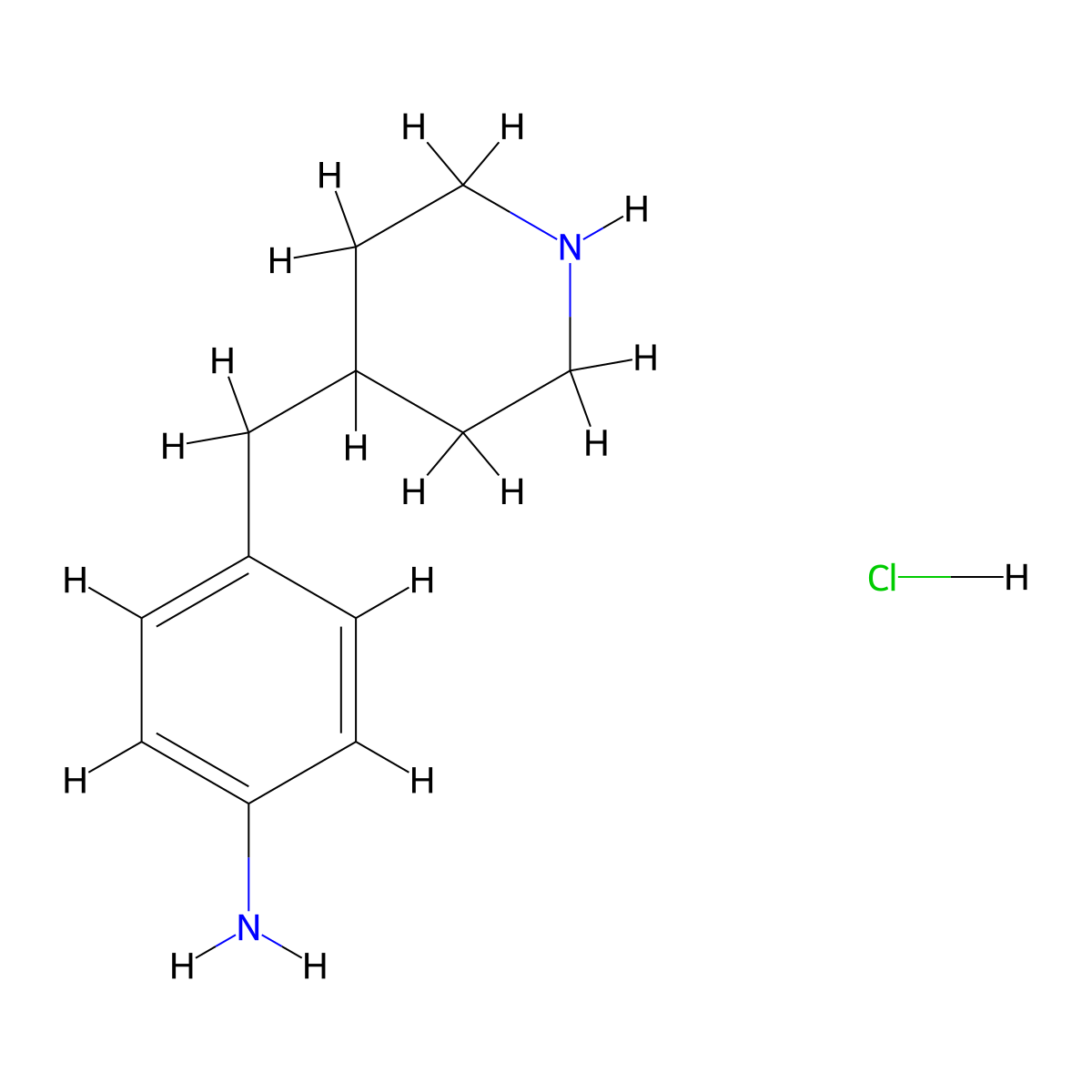 4-(Piperidin-4-ylmethyl)aniline hydrochloride molecular structure, CAS 1185001-16-4
