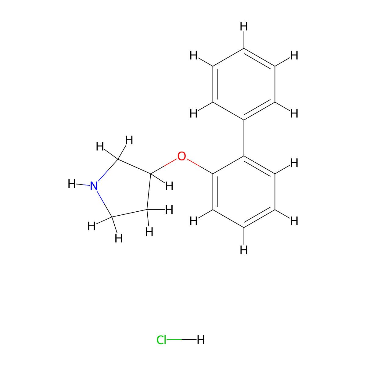 3-([1,1'-Biphenyl]-2-yloxy)pyrrolidine hydrochloride molecular structure, CAS 1185002-02-1