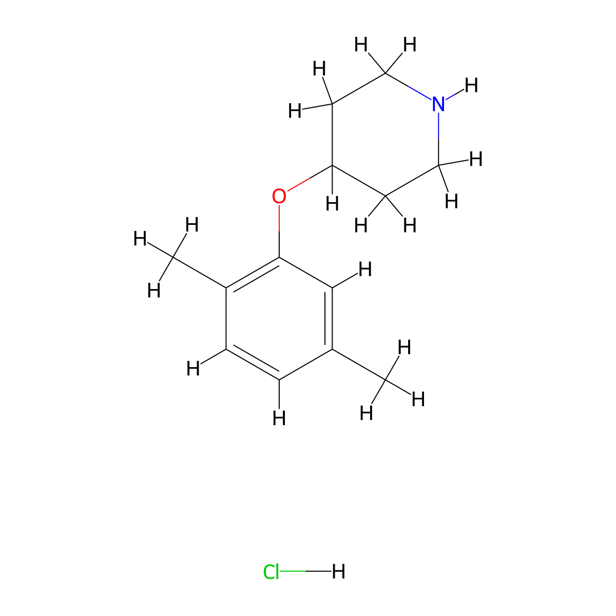 4-(2,5-Dimethylphenoxy)piperidine hydrochloride molecular structure, CAS 1185002-20-3