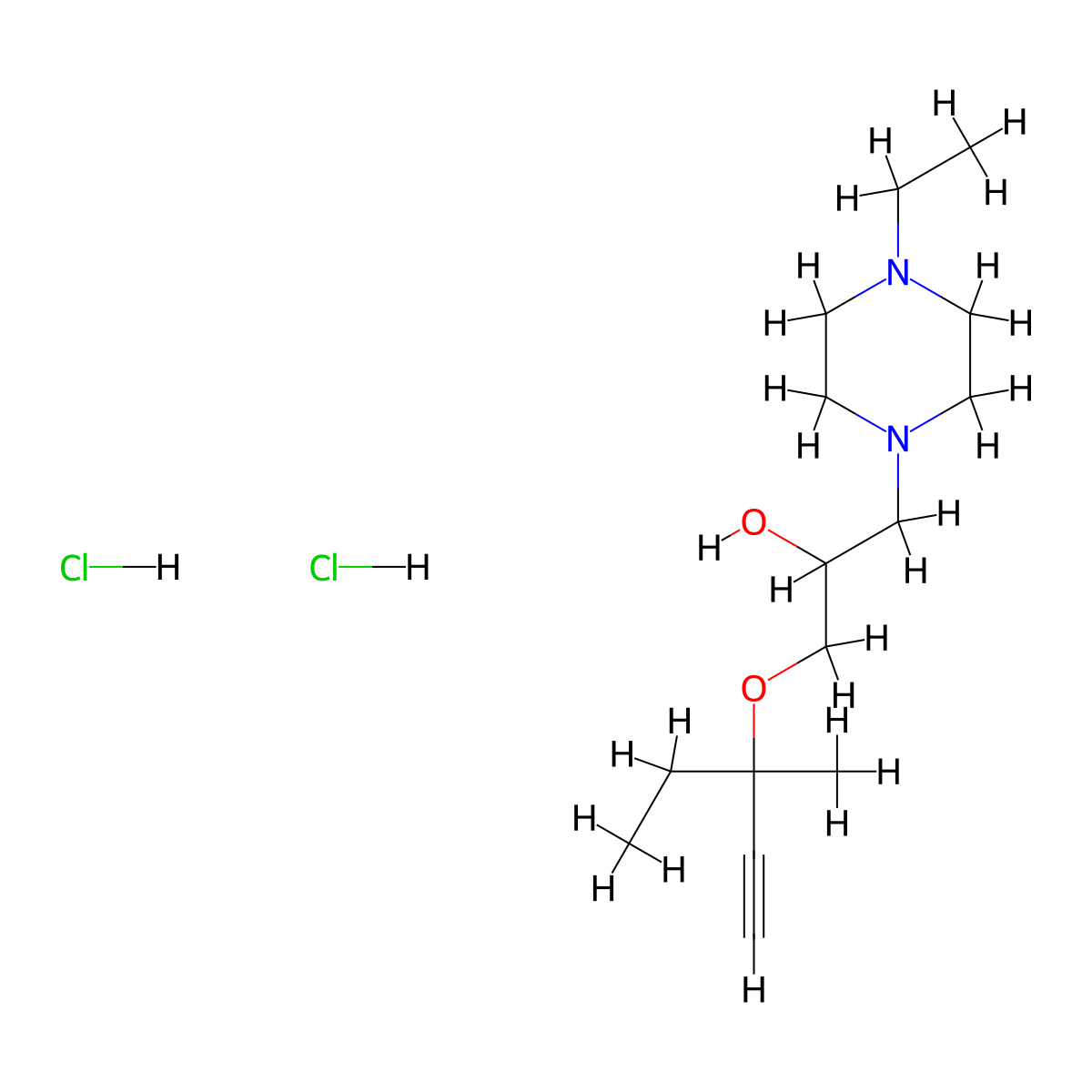 1-(4-Ethylpiperazin-1-YL)-3-[(3-methylpent-1-YN-3-YL)oxy]propan-2-OL dihydrochloride molecular structure, CAS 1185002-80-5