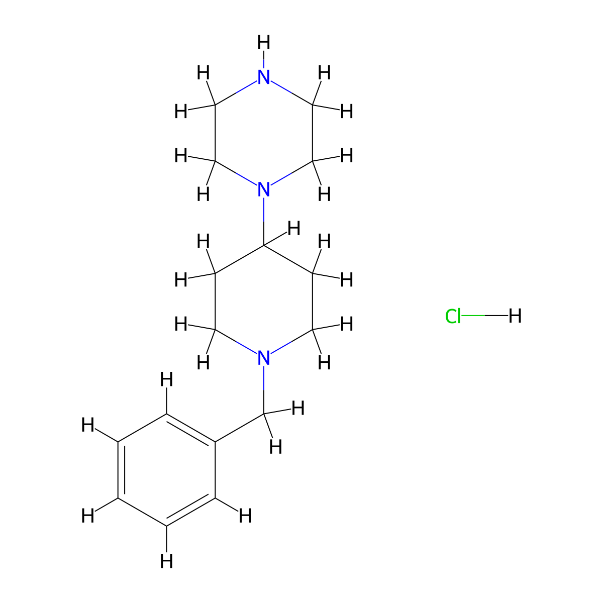 1-(1-Benzylpiperidin-4-yl)piperazine hydrochloride molecular structure, CAS 1185003-26-2