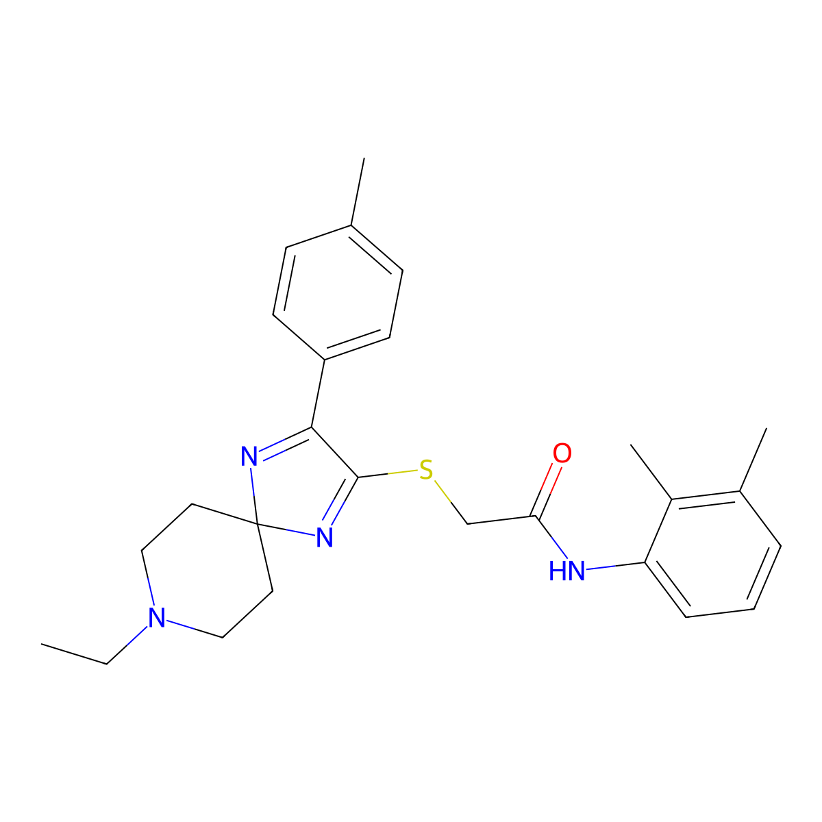 N-(2,3-Dimethylphenyl)-2-{[8-ethyl-3-(4-methylphenyl)-1,4,8-triazaspiro[4.5]deca-1,3-dien-2-YL]sulfanyl}acetamide molecular structure, CAS 1185004-78-7