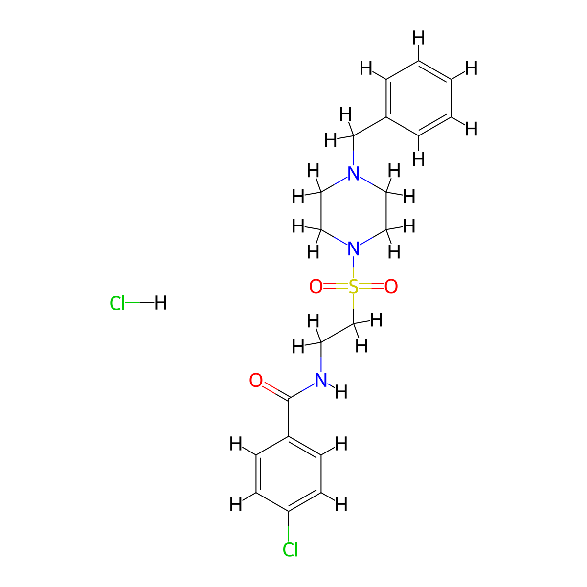 N-(2-((4-benzylpiperazin-1-yl)sulfonyl)ethyl)-4-chlorobenzamide hydrochloride molecular structure, CAS 1185004-98-1