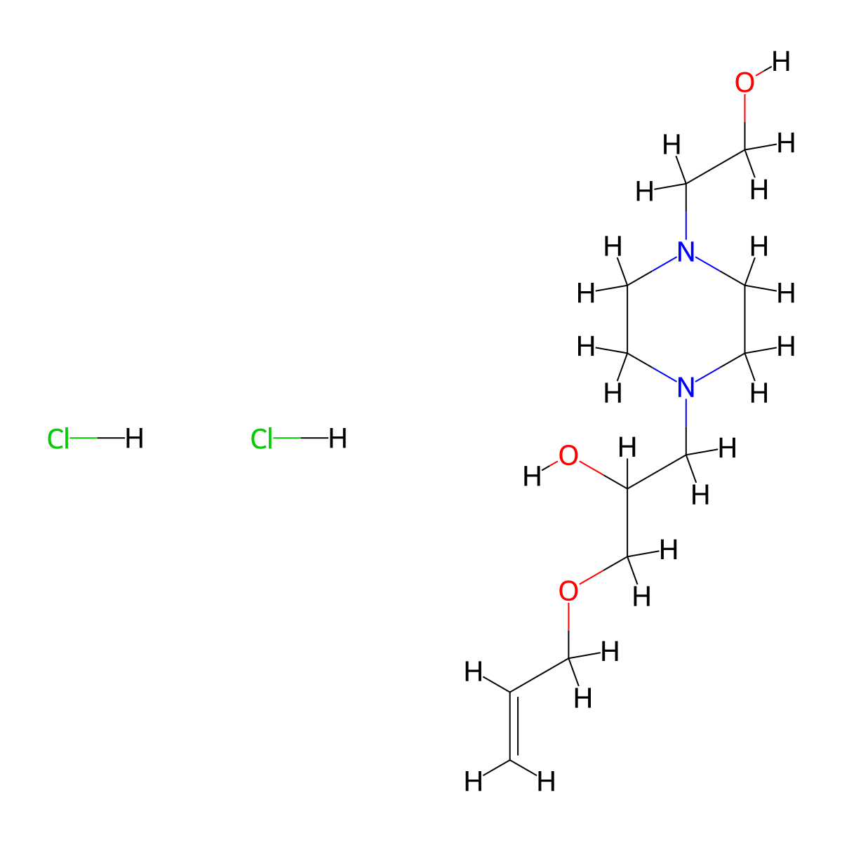 1-(Allyloxy)-3-(4-(2-hydroxyethyl)piperazin-1-yl)propan-2-ol dihydrochloride molecular structure, CAS 1185005-02-0