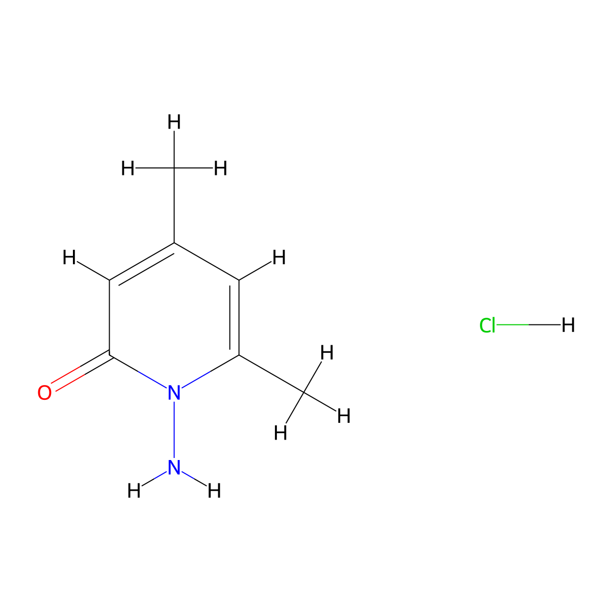 1-Amino-4,6-dimethylpyridin-2(1H)-one hydrochloride molecular structure, CAS 1185005-71-3
