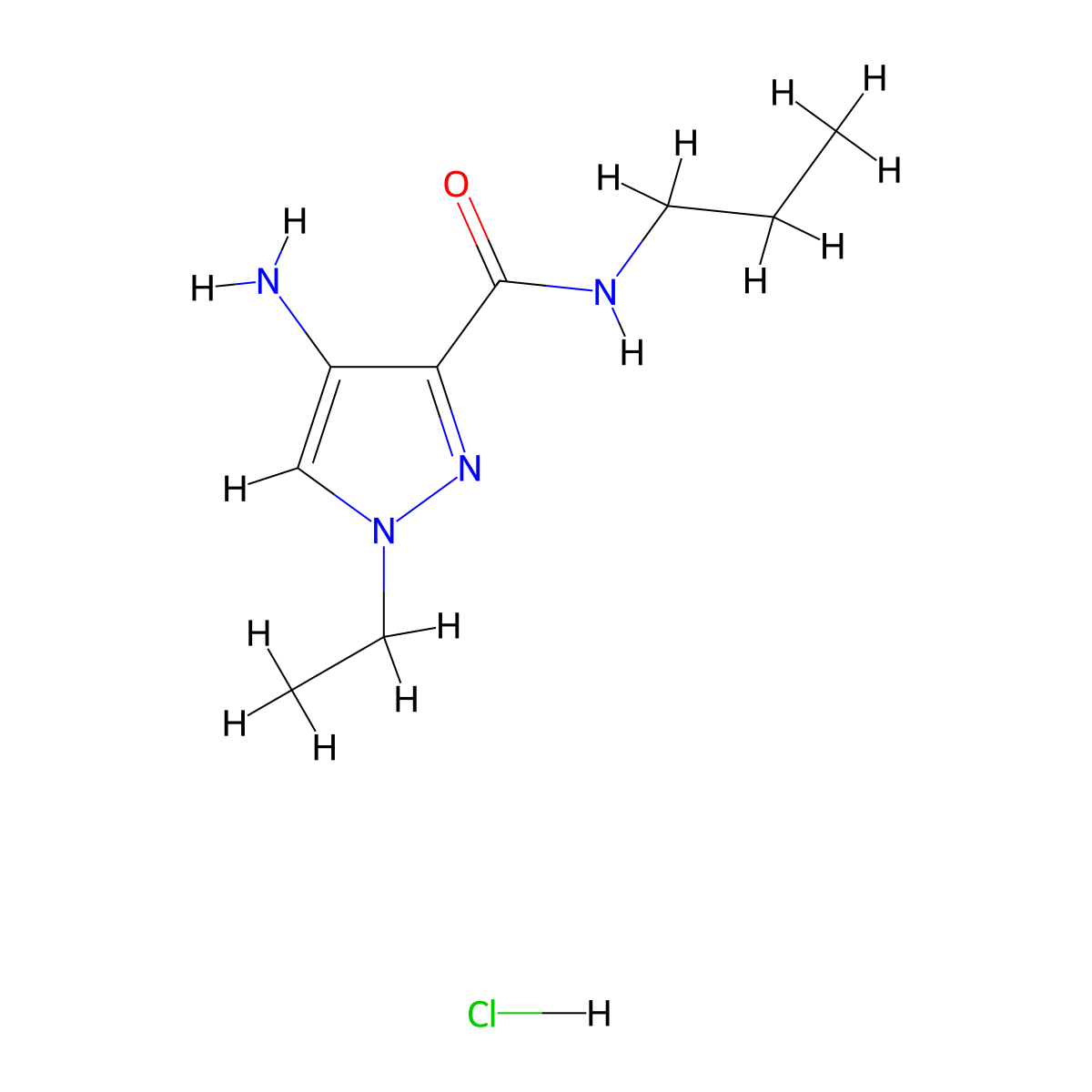 4-Amino-1-ethyl-N-propyl-1H-pyrazole-3-carboxamide hydrochloride molecular structure, CAS 1185005-86-0