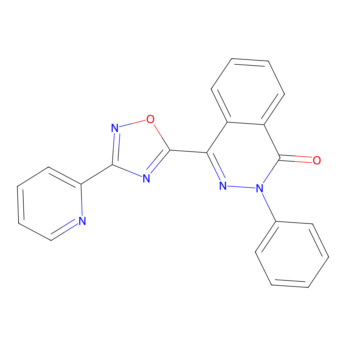 2-phenyl-4-(3-pyridin-2-yl-1,2,4-oxadiazol-5-yl)phthalazin-1(2H)-one molecular structure, CAS 1185006-99-8