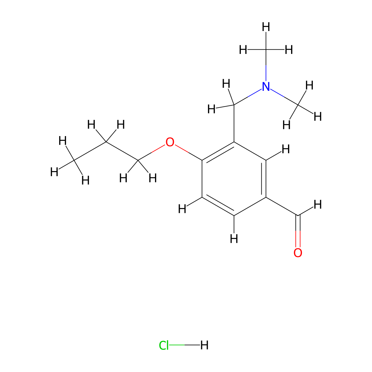 3-Dimethylaminomethyl-4-propoxy-benzaldehyde hydrochloride molecular structure, CAS 1185007-44-6