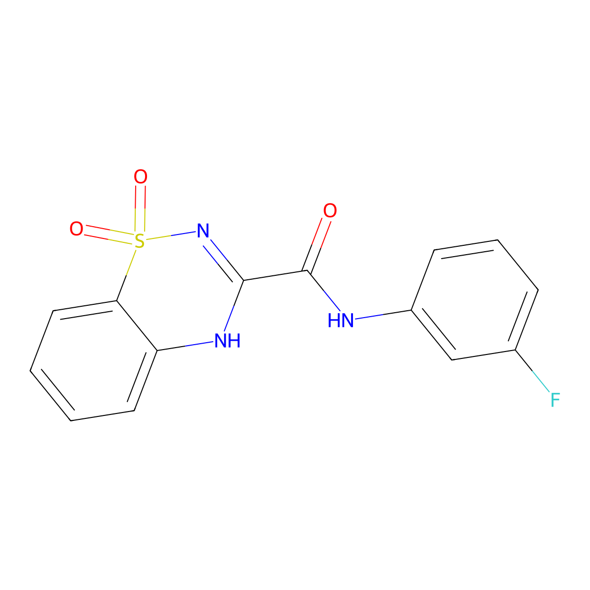 N-(3-fluorophenyl)-1,1-dioxo-2H-1lambda6,2,4-benzothiadiazine-3-carboxamide molecular structure, CAS 1185007-67-3