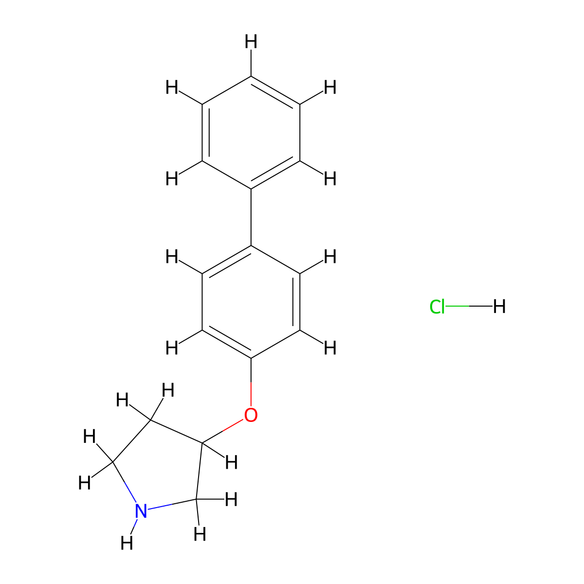 3-([1,1'-Biphenyl]-4-yloxy)pyrrolidine hydrochloride molecular structure, CAS 1185008-26-7
