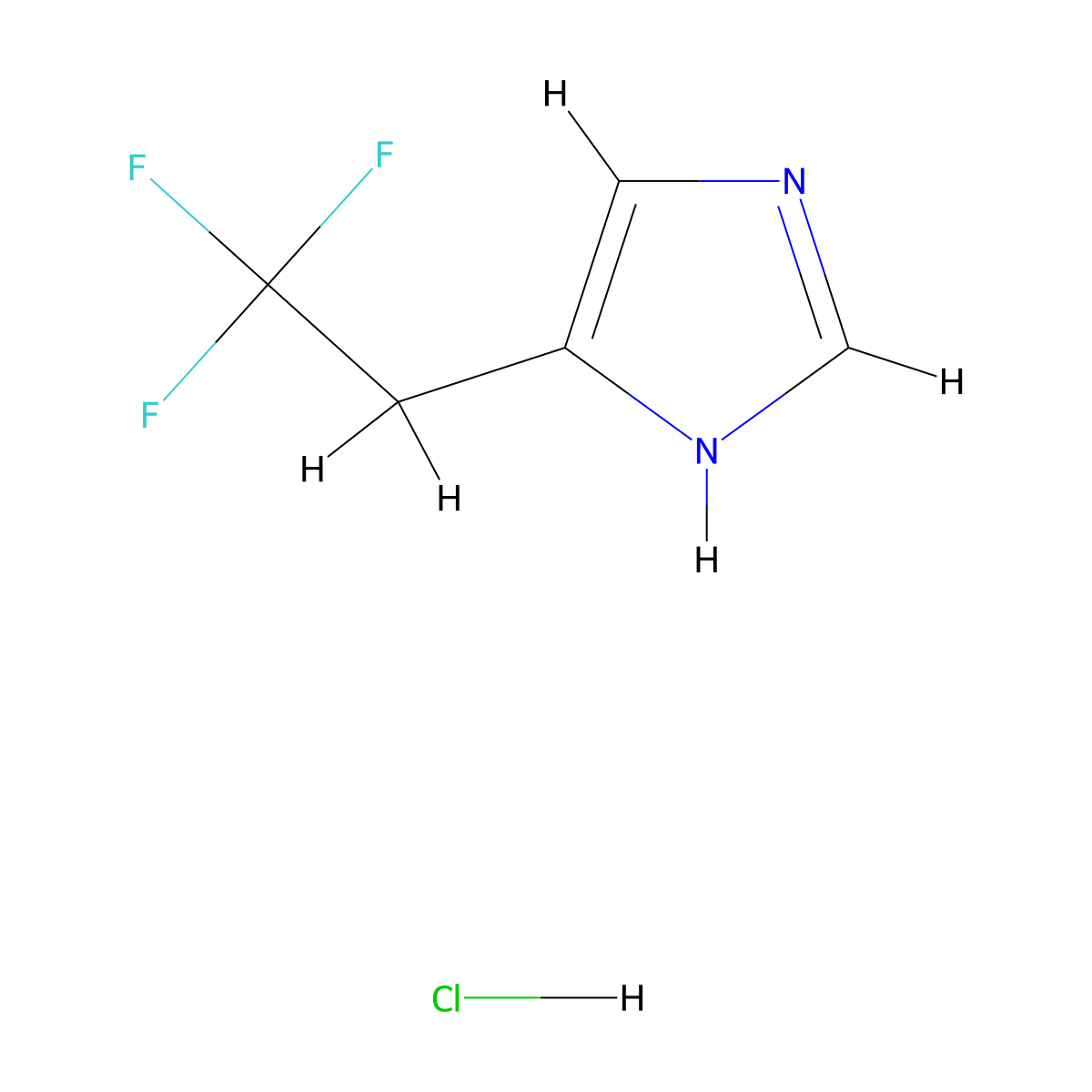4-(2,2,2-Trifluoroethyl)-1H-imidazole hydrochloride molecular structure, CAS 1185009-70-4