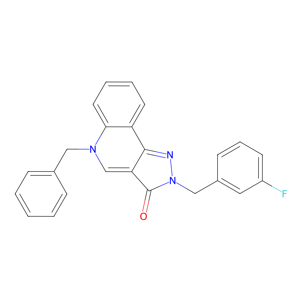 5-benzyl-2-(3-fluorobenzyl)-2H-pyrazolo[4,3-c]quinolin-3(5H)-one molecular structure, CAS 1185011-18-0