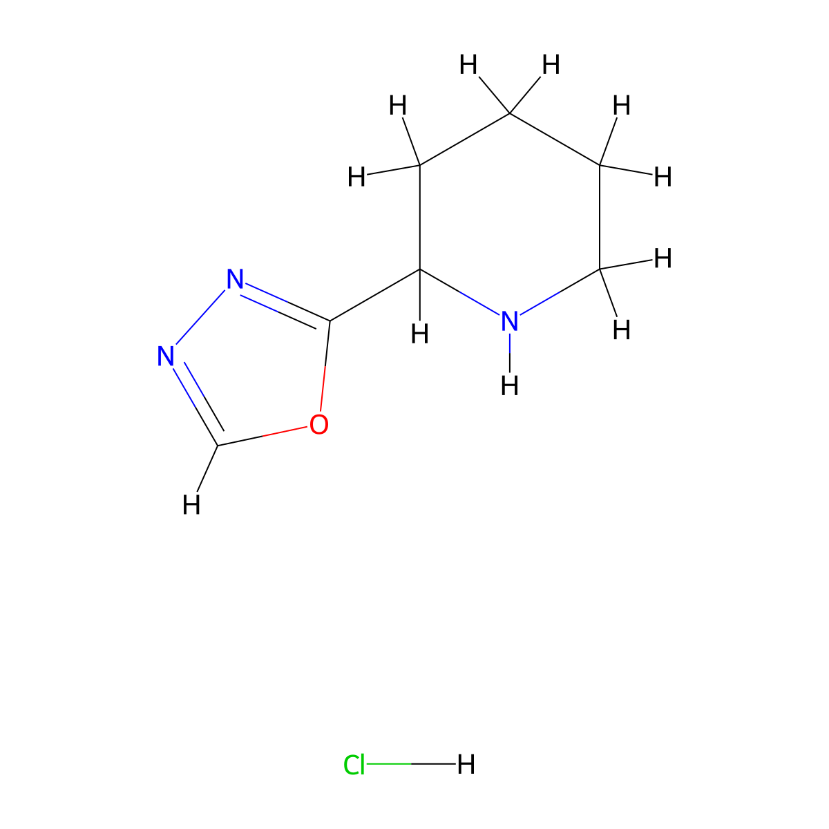 2-[1,3,4]Oxadiazol-2-yl-piperidine hydrochloride molecular structure, CAS 1185011-85-1
