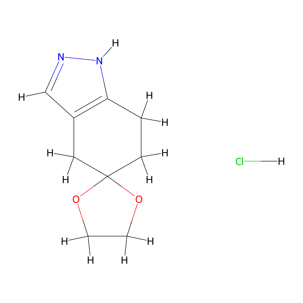 2',4',6',7'-Tetrahydrospiro[1,3-dioxolane-2,5'-indazole] hydrochloride molecular structure, CAS 1185012-60-5