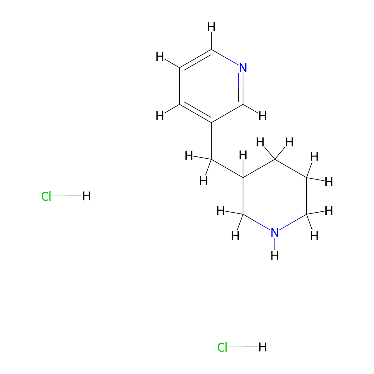 3-(Piperidin-3-ylmethyl)pyridine dihydrochloride molecular structure, CAS 1185013-65-3