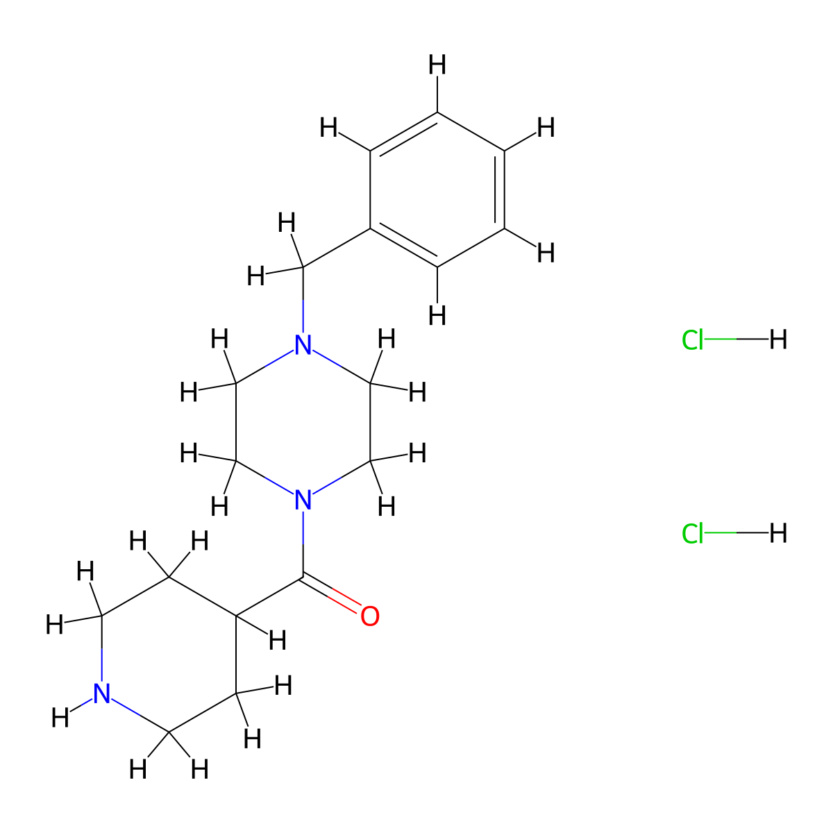 (4-Benzylpiperazin-1-yl)piperidin-4-yl-methanone dihydrochloride molecular structure, CAS 1185013-84-6