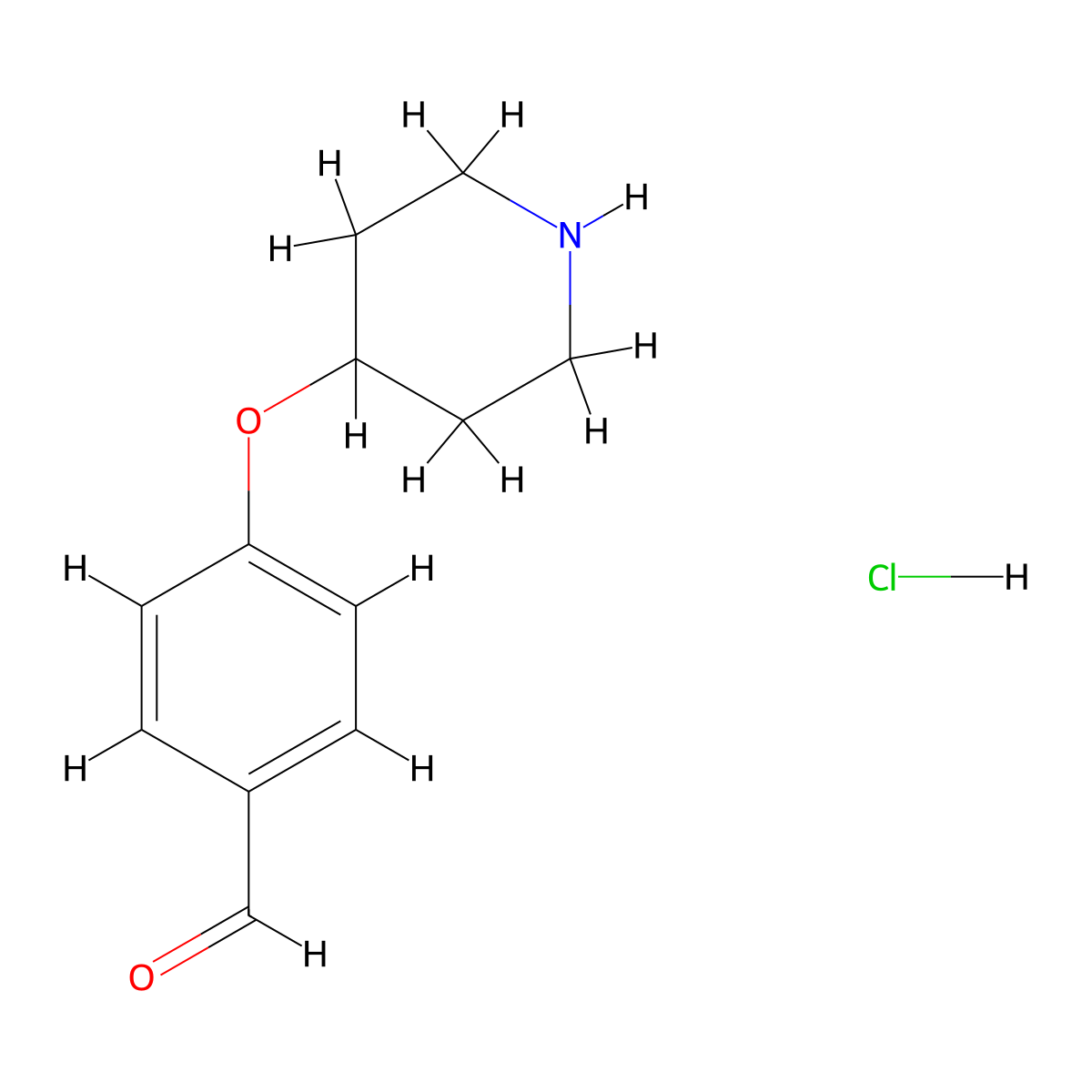 4-(Piperidin-4-yloxy)benzaldehyde hydrochloride molecular structure, CAS 1185015-23-9