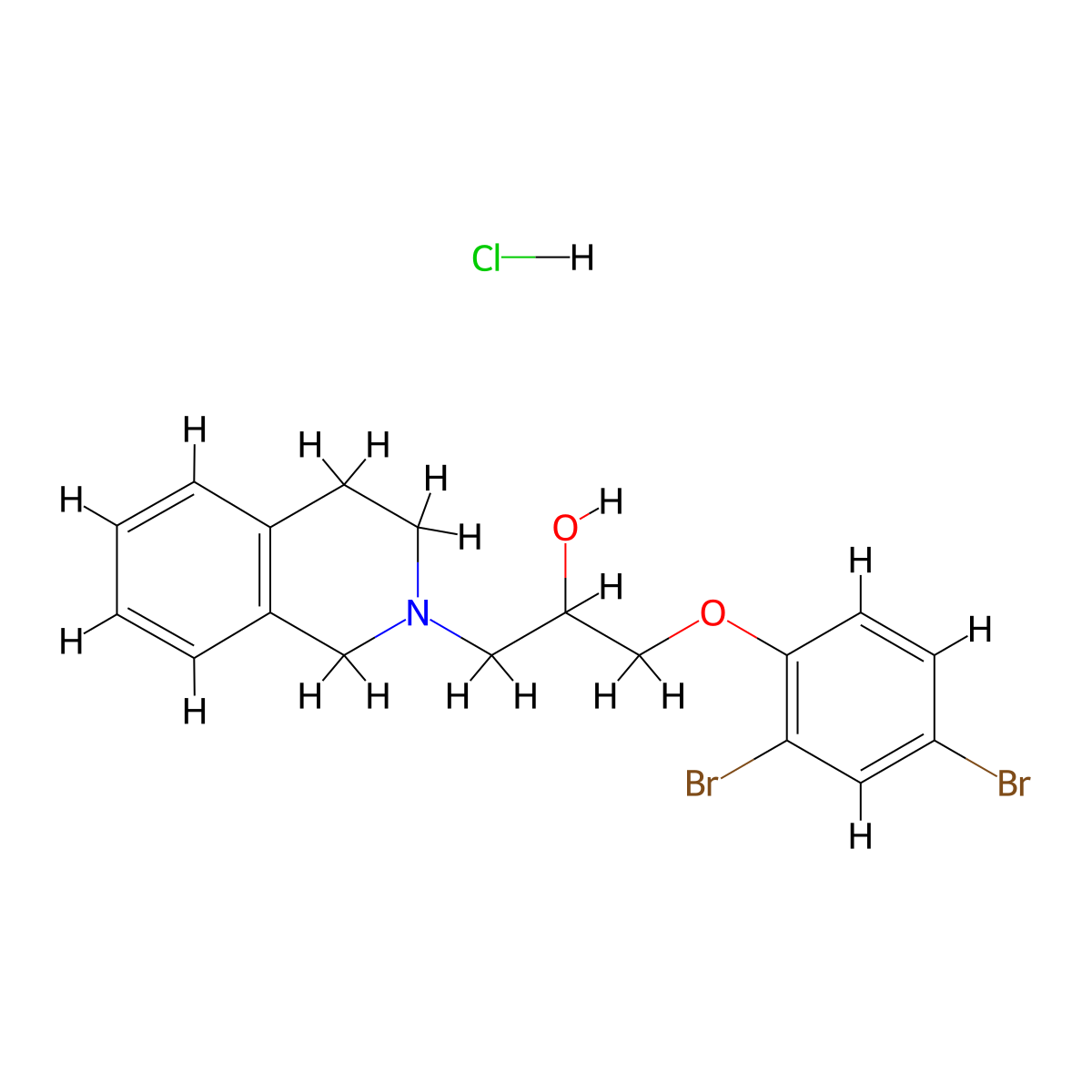 1-(2,4-dibromophenoxy)-3-(3,4-dihydroisoquinolin-2(1H)-yl)propan-2-ol hydrochloride molecular structure, CAS 1185015-48-8
