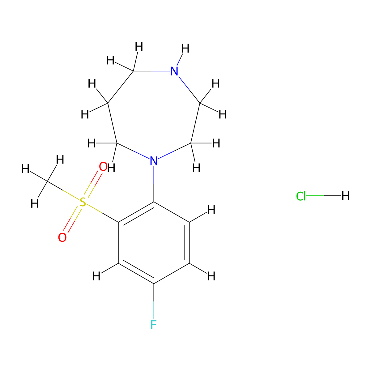 1-[4-Fluoro-2-(methylsulfonyl)phenyl]-homopiperazine hydrochloride molecular structure, CAS 1185015-65-9
