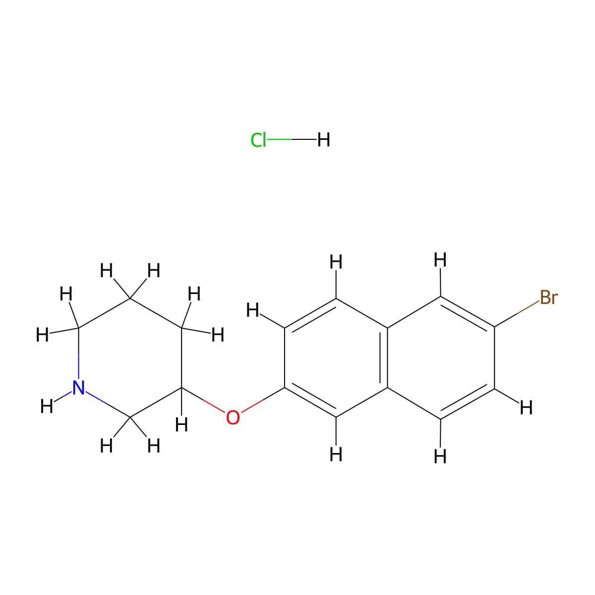 3-((6-Bromonaphthalen-2-yl)oxy)piperidine hydrochloride molecular structure, CAS 1185016-11-8