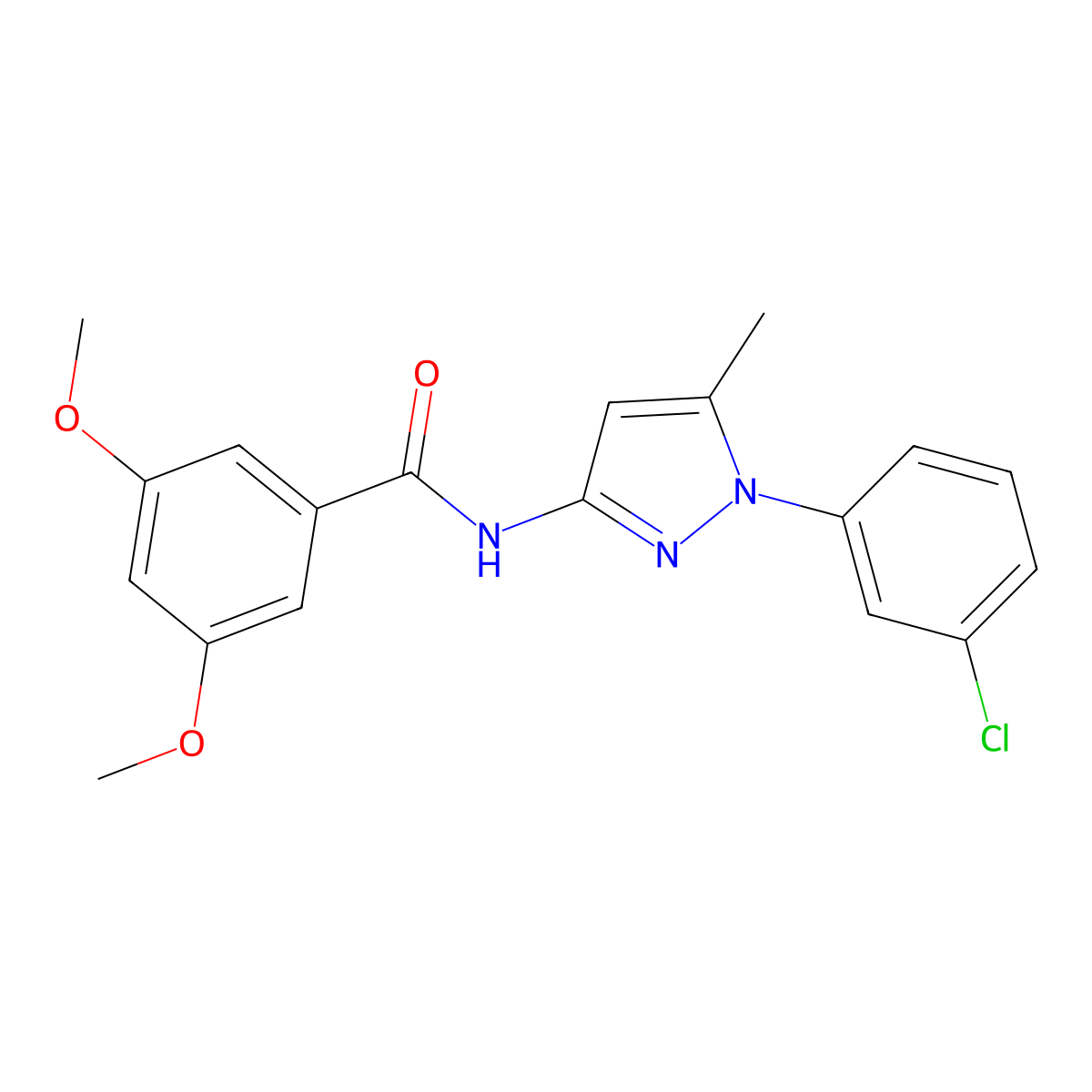 N~1~-[1-(3-chlorophenyl)-5-methyl-1H-pyrazol-3-yl]-3,5-dimethoxybenzamide molecular structure, CAS 1185018-69-2