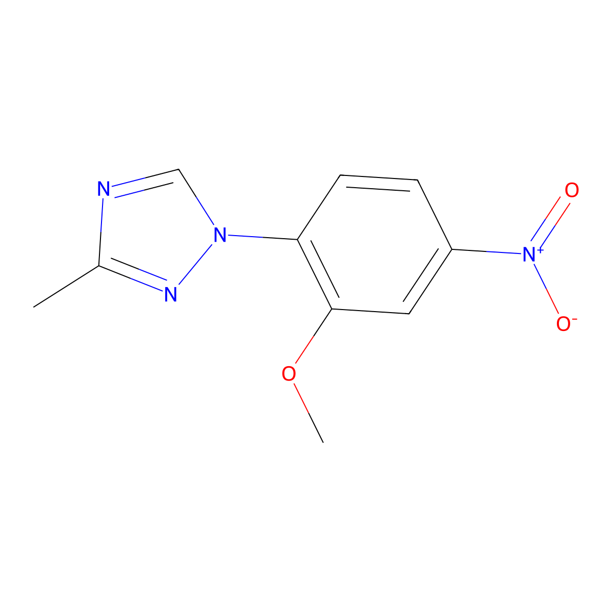 1-(2-methoxy-4-nitrophenyl)-3-methyl-1H-1,2,4-triazole molecular structure, CAS 1185019-82-2