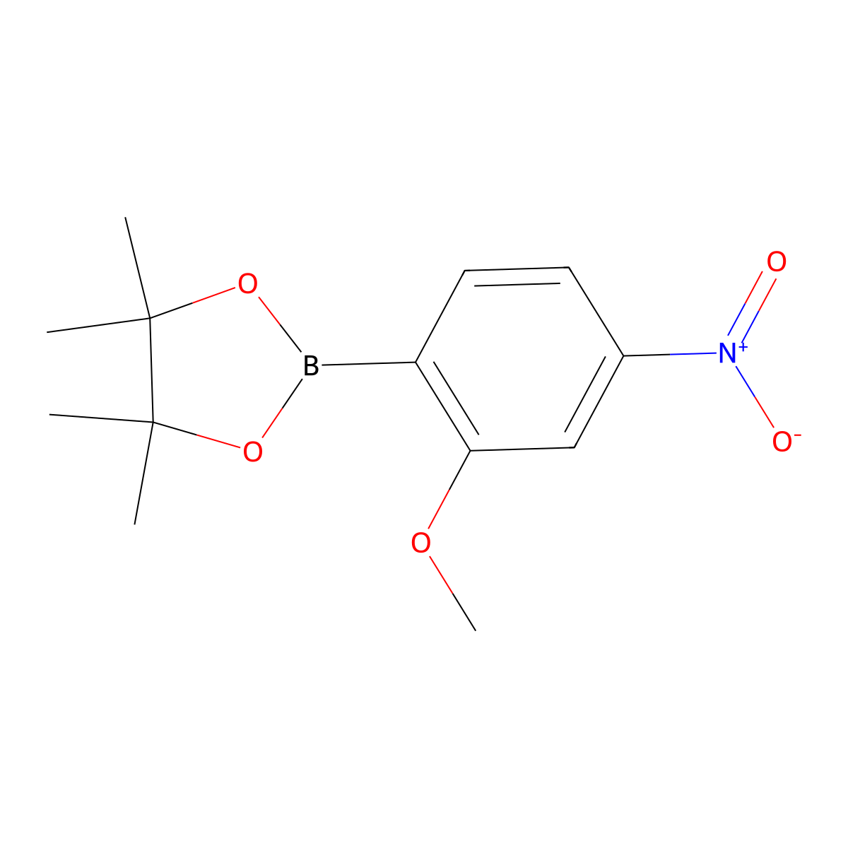 2-(2-Methoxy-4-nitrophenyl)-4,4,5,5-tetramethyl-1,3,2-dioxaborolane molecular structure, CAS 1185019-97-9