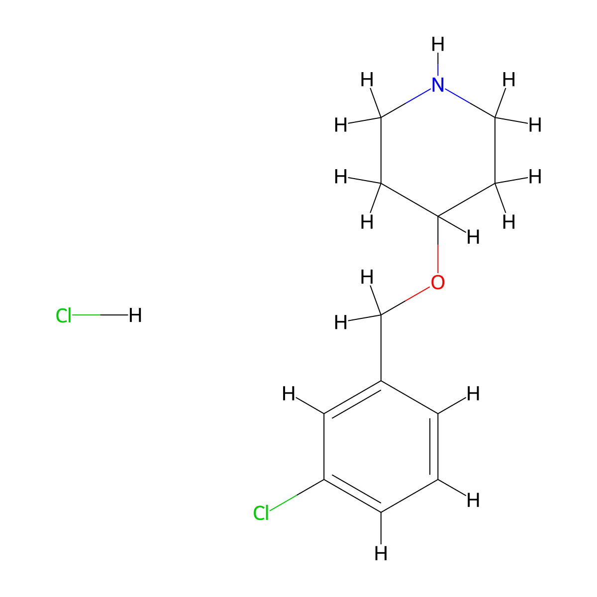 4-[(3-Chlorobenzyl)oxy]piperidine hydrochloride molecular structure, CAS 1185020-93-2