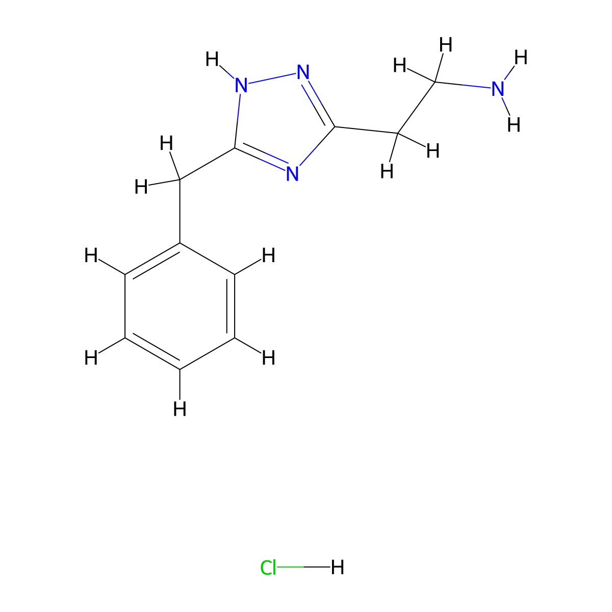 [2-(3-Benzyl-1H-1,2,4-triazol-5-yl)ethyl]aminehydrochloride molecular structure, CAS 1185023-32-8