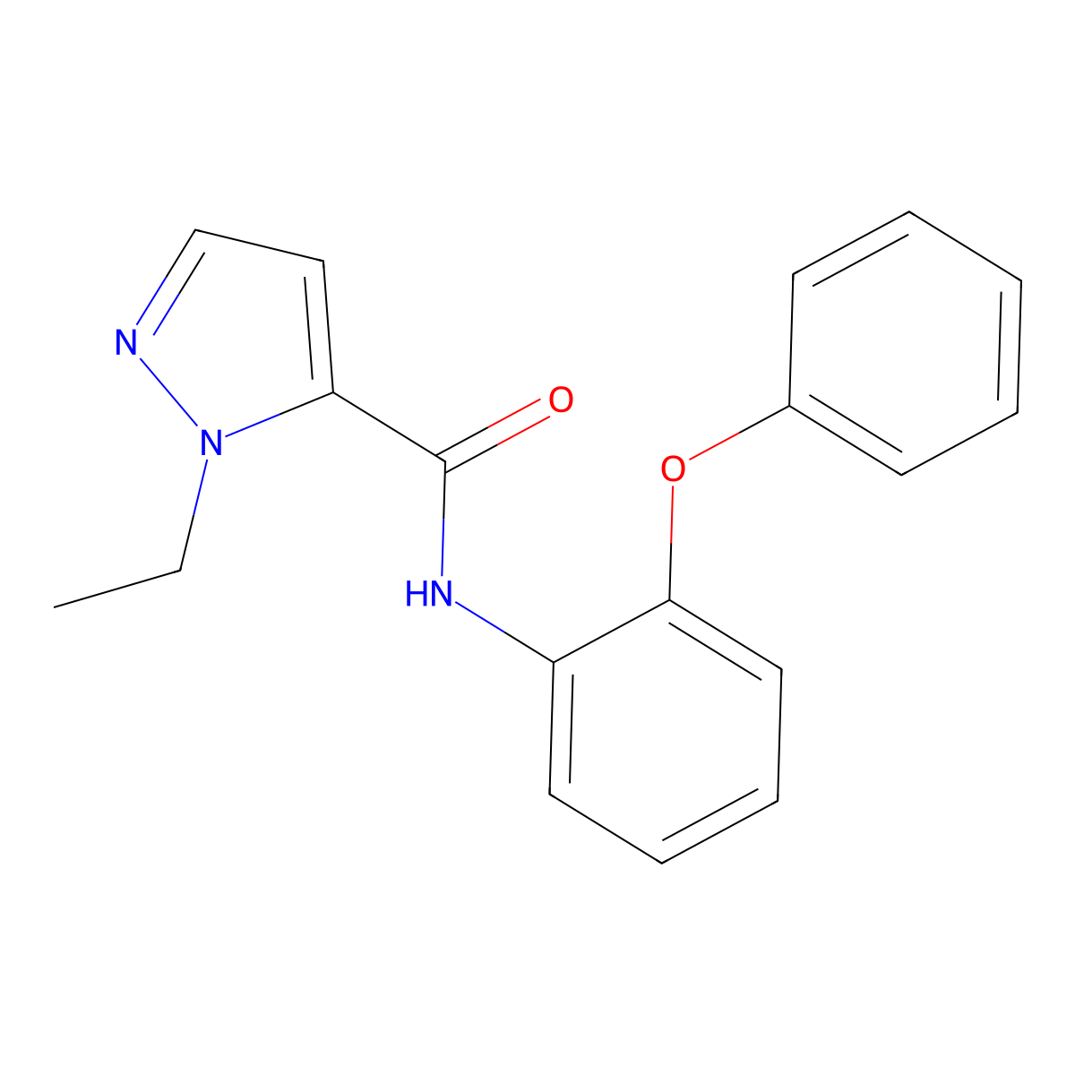1-ethyl-N-(2-phenoxyphenyl)-1H-pyrazole-5-carboxamide molecular structure, CAS 1185023-50-0