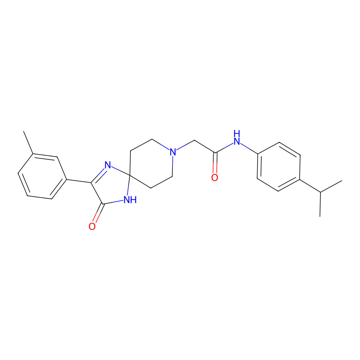N-(4-isopropylphenyl)-2-(3-oxo-2-(m-tolyl)-1,4,8-triazaspiro[4.5]dec-1-en-8-yl)acetamide molecular structure, CAS 1185023-53-3